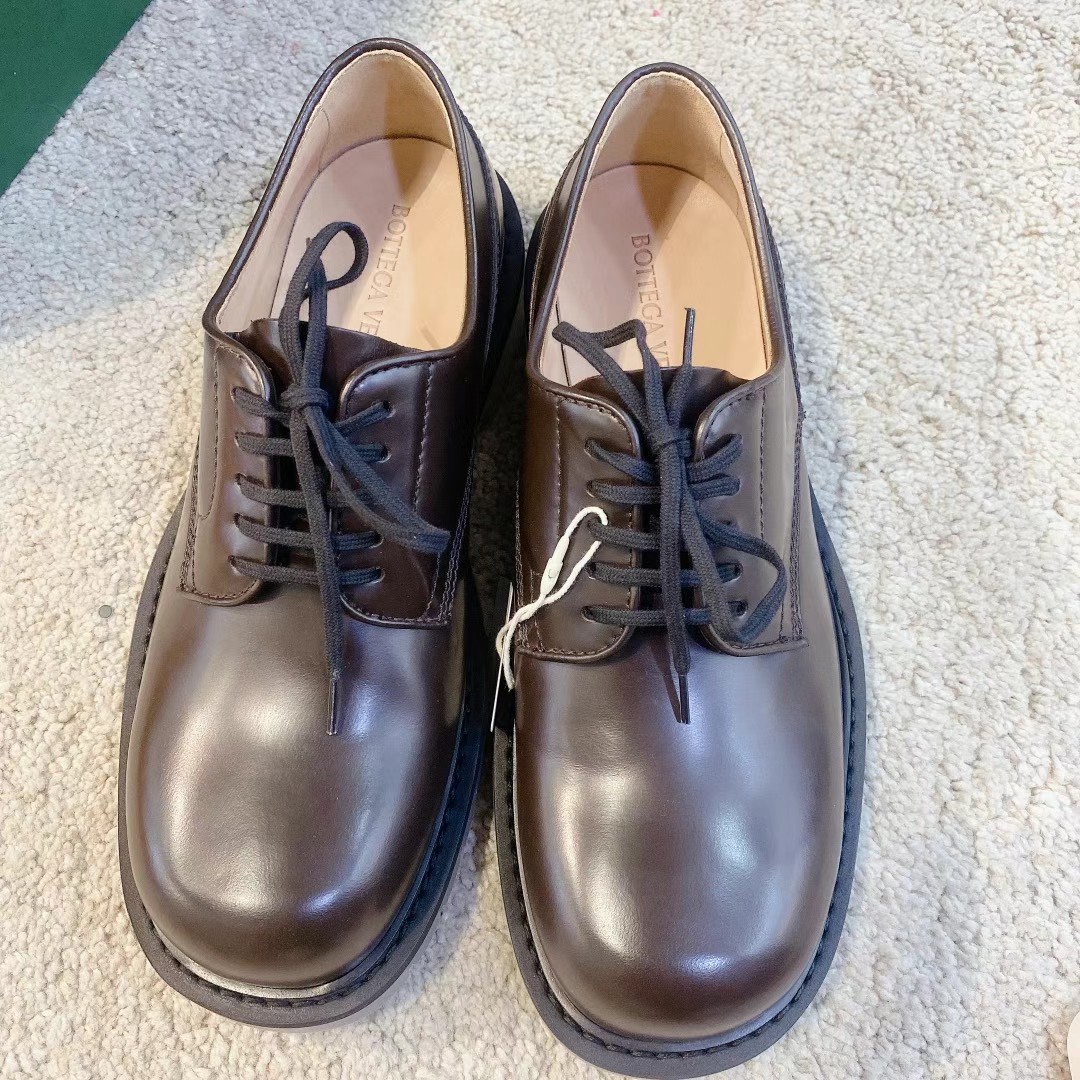 bv men's leather shoes, transparent ice block sole, size 4163440391055363111
