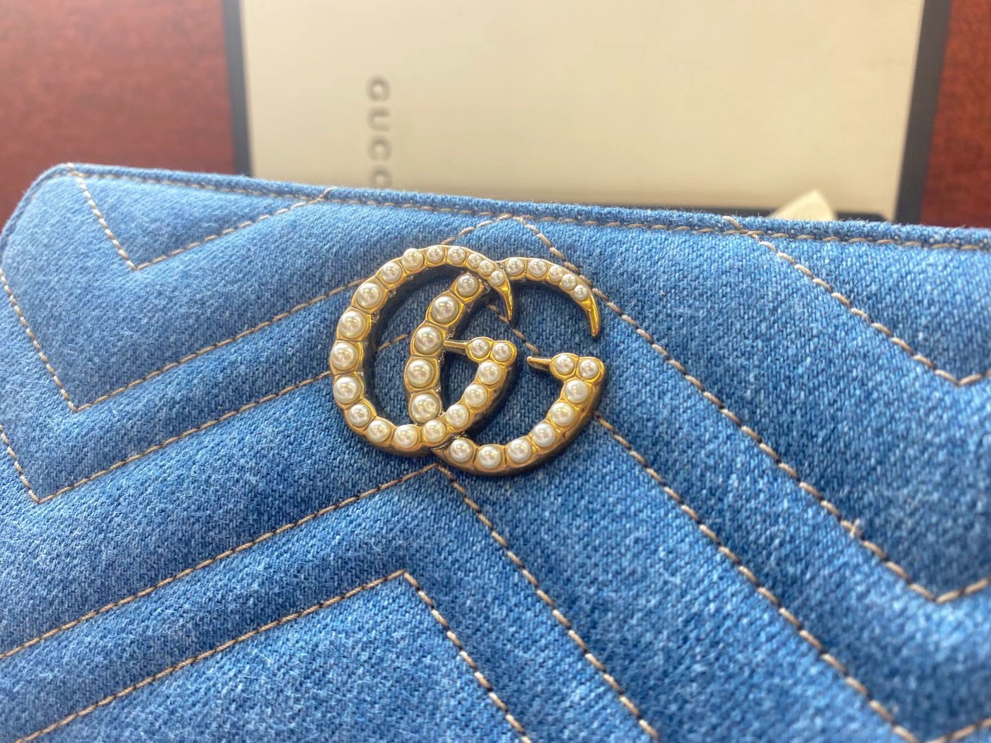 Gucci 长款牛仔钱包63440382421379112