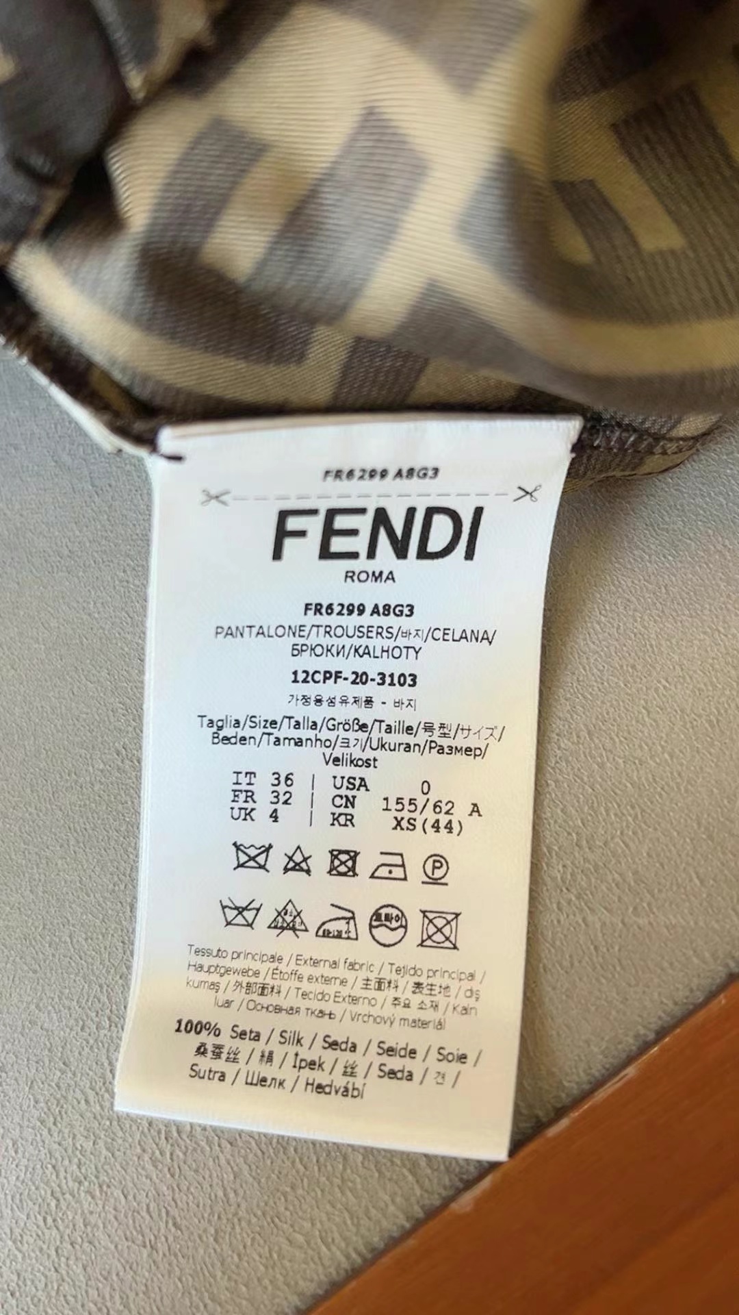 Fendi full logo shorts and pants, size 36XS63440374542465113
