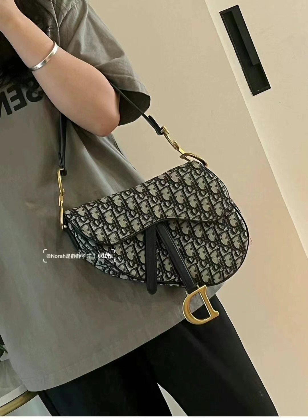 二手 95新Dior 中号马鞍包 无肩带款63440355827457112