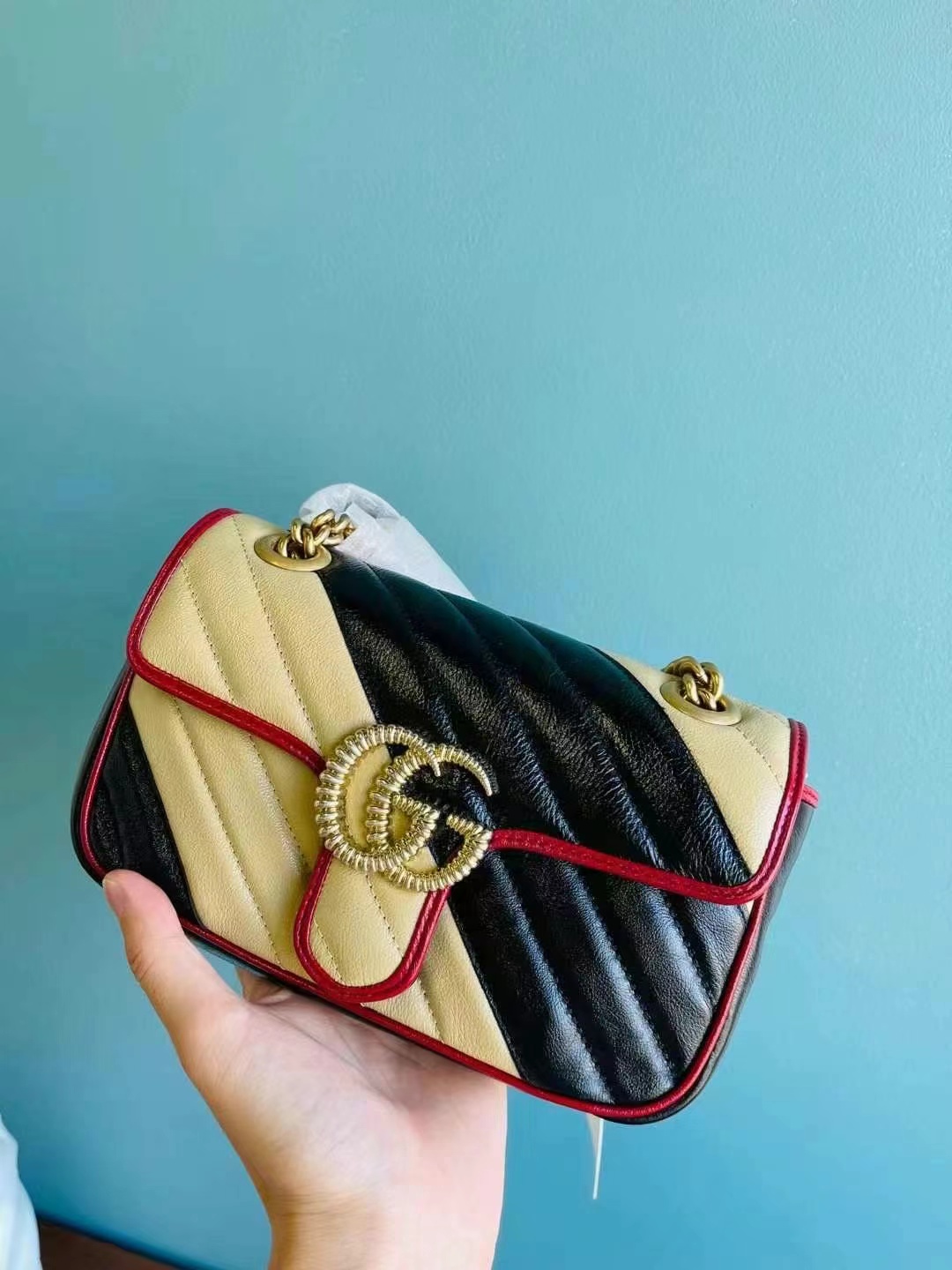 Gucci 拼色marmont22cm 63440350945665111
