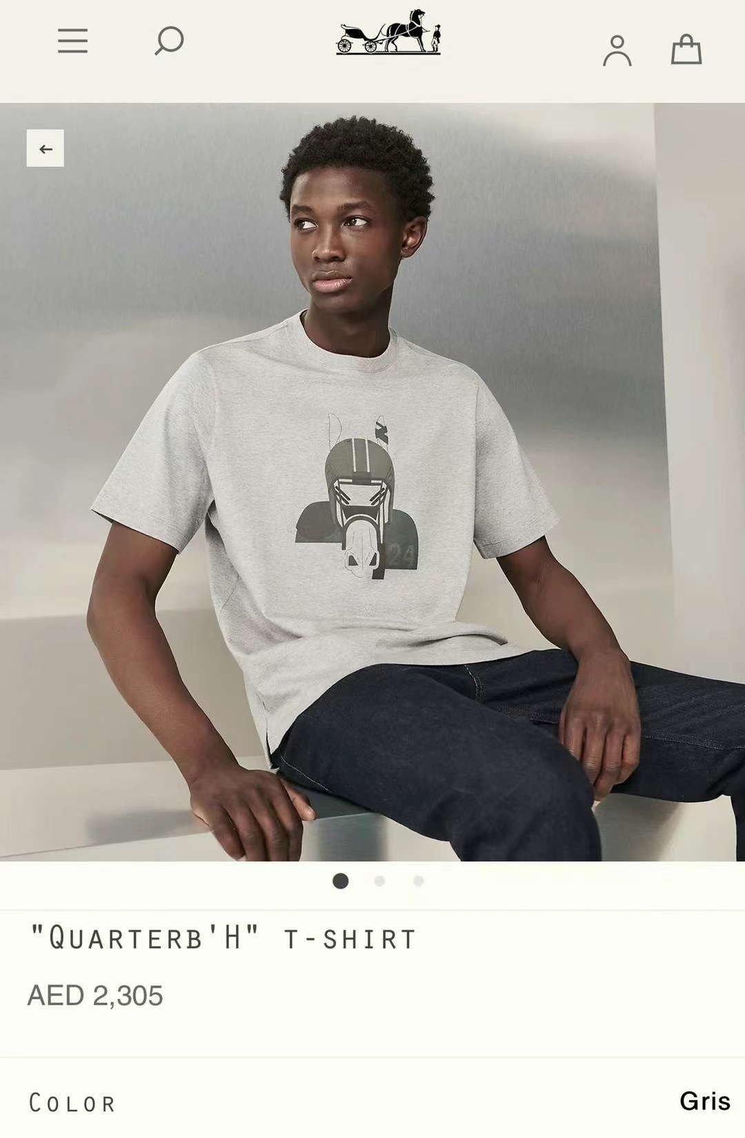Hermes Men's T-shirt M Gray63440349313027111