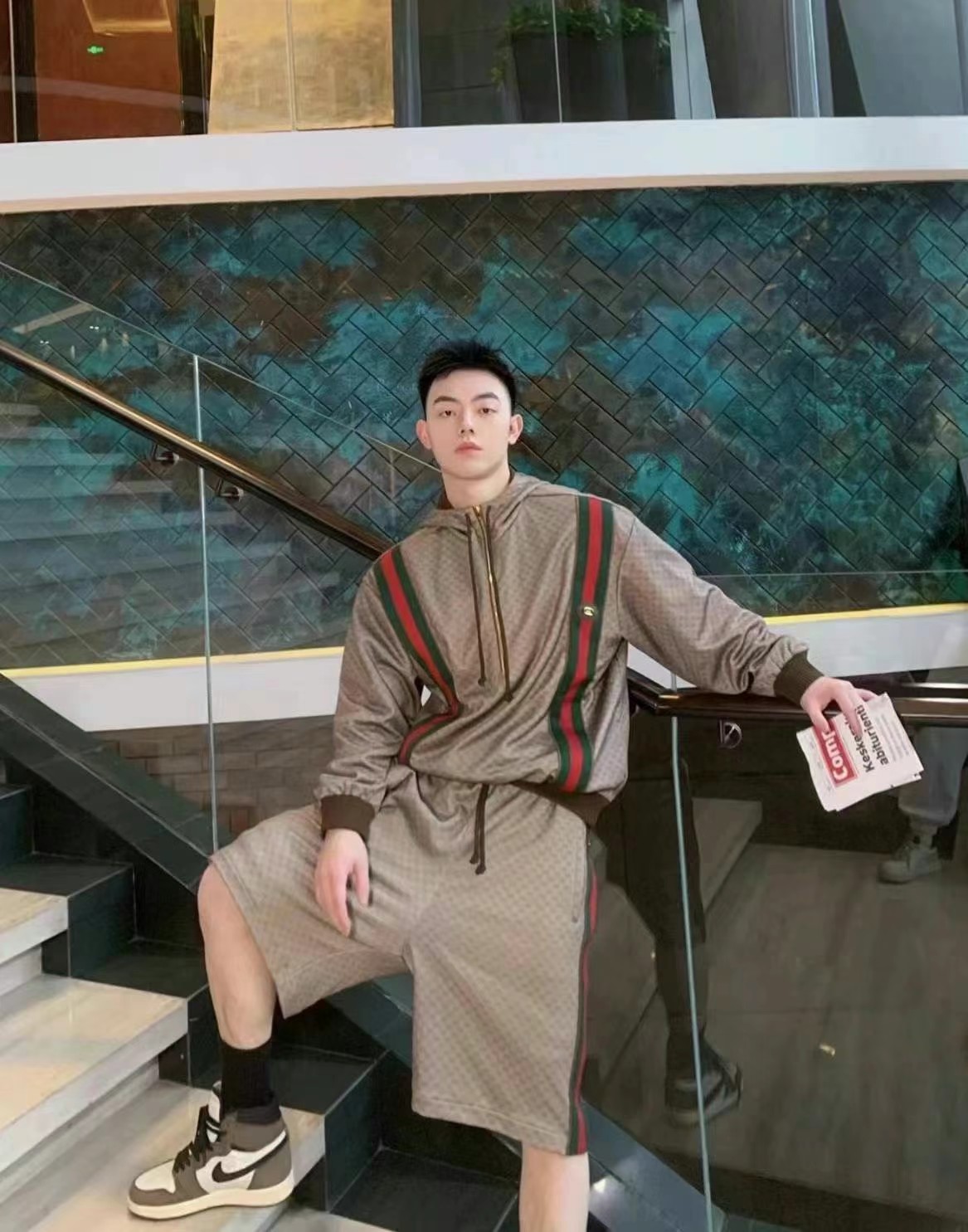 Gucci 22秋冬 迷你GG针织兜帽卫衣  M码63440326770562112