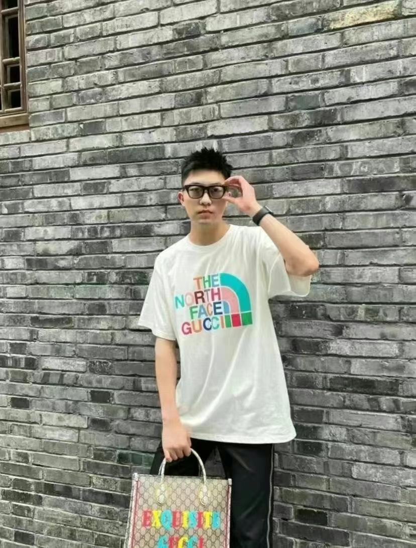 Gucci white The North Face short-sleeve unisex size L63440316030594111