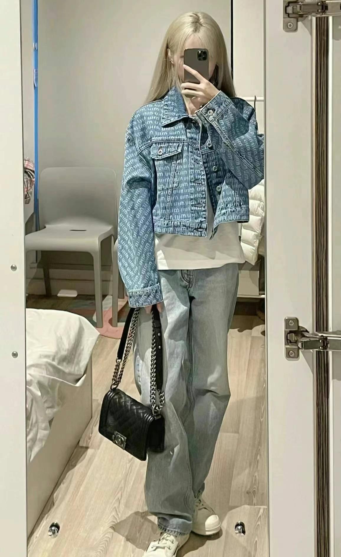 MiuMiu denim jacket with full logo, size 3863440172089601111