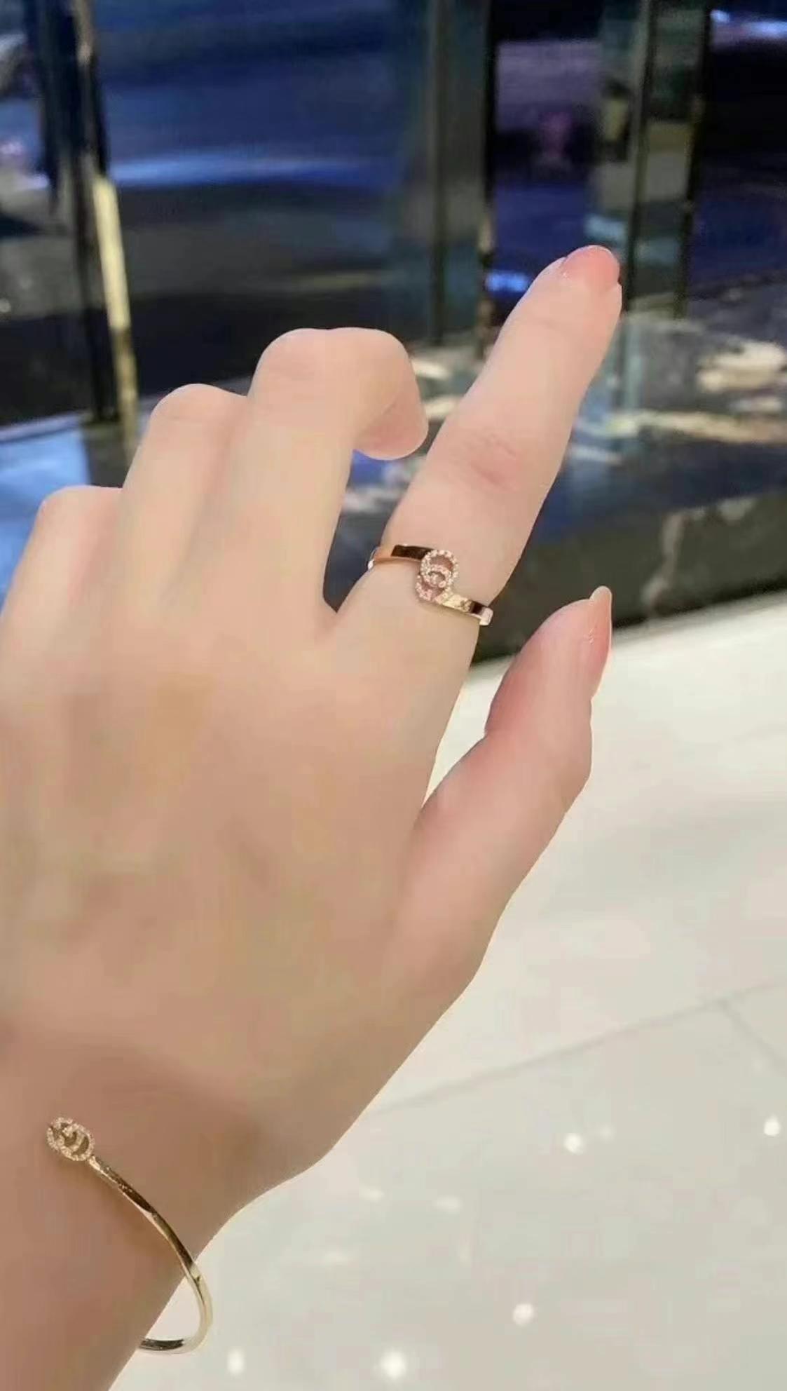 Gucci 18K Gold + Diamond Ring, Size 1363440166501889113