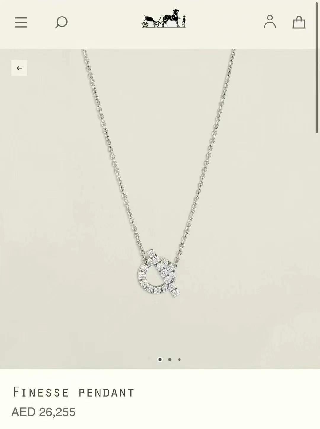 Hermès, fully diamond-encrusted, Small Q necklace63440067497858114