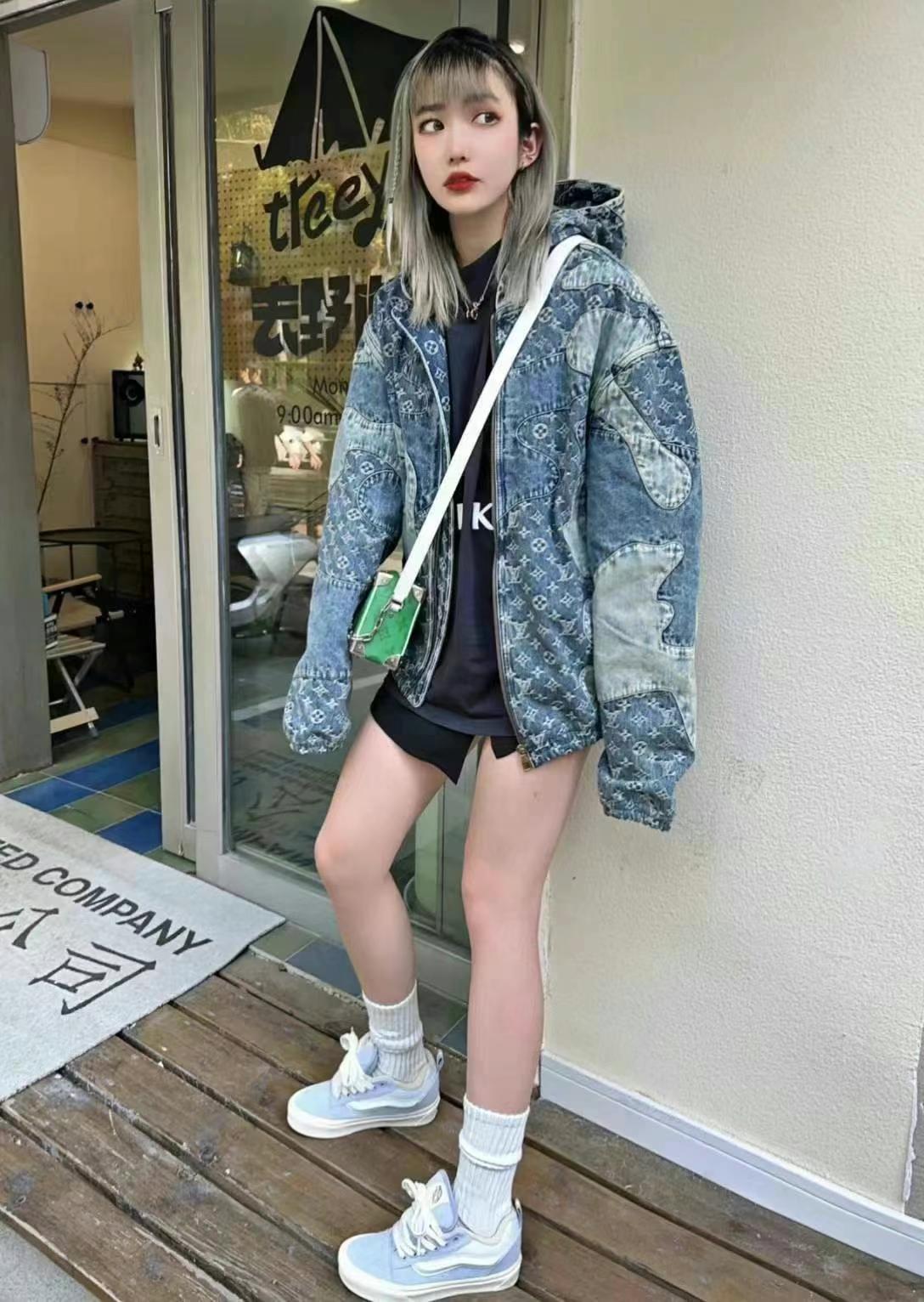 LV x Nigo denim jacket, size 5063440042347394112