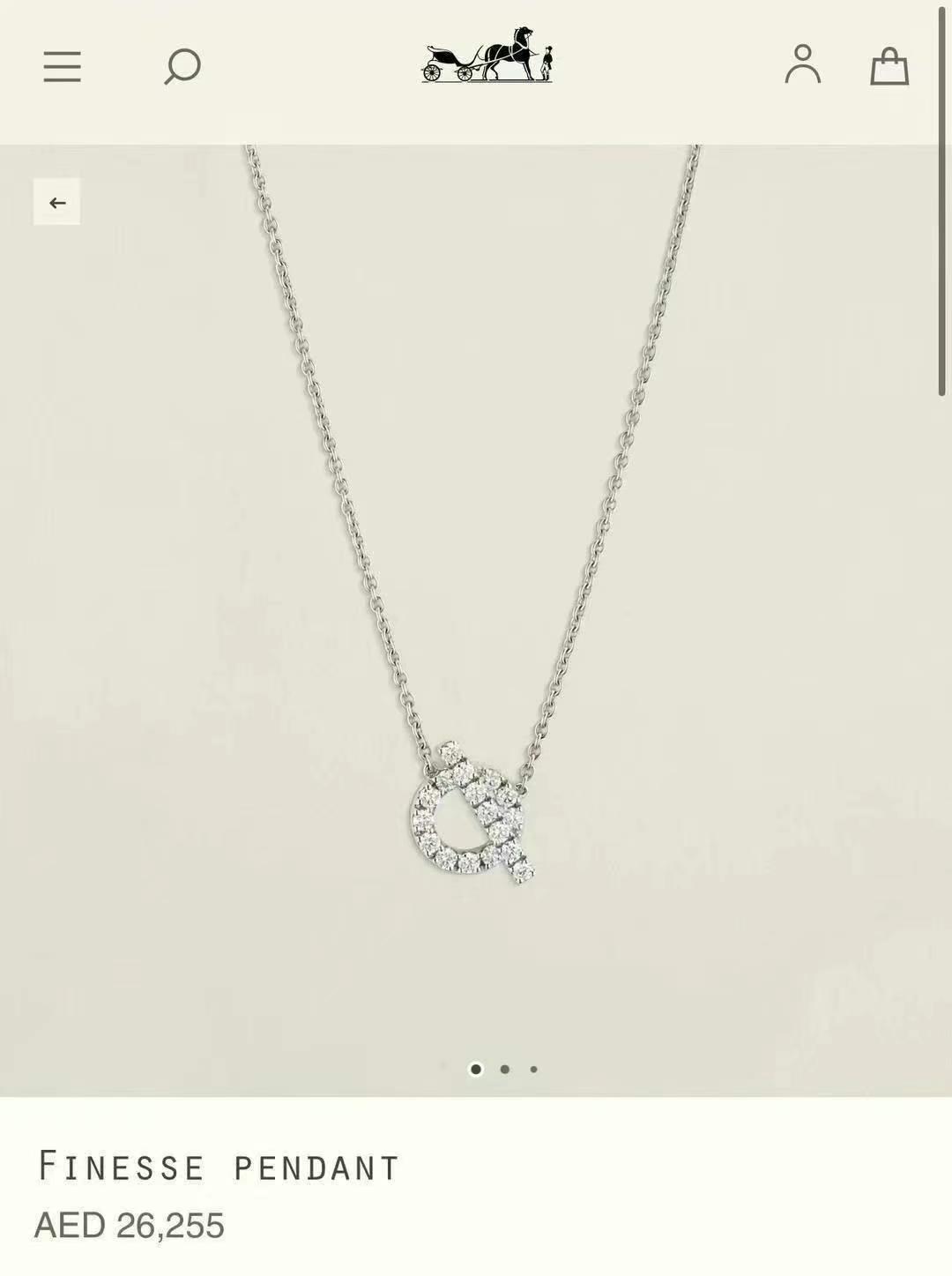 Hermes Full Diamond Small Q Necklace63440027036034114