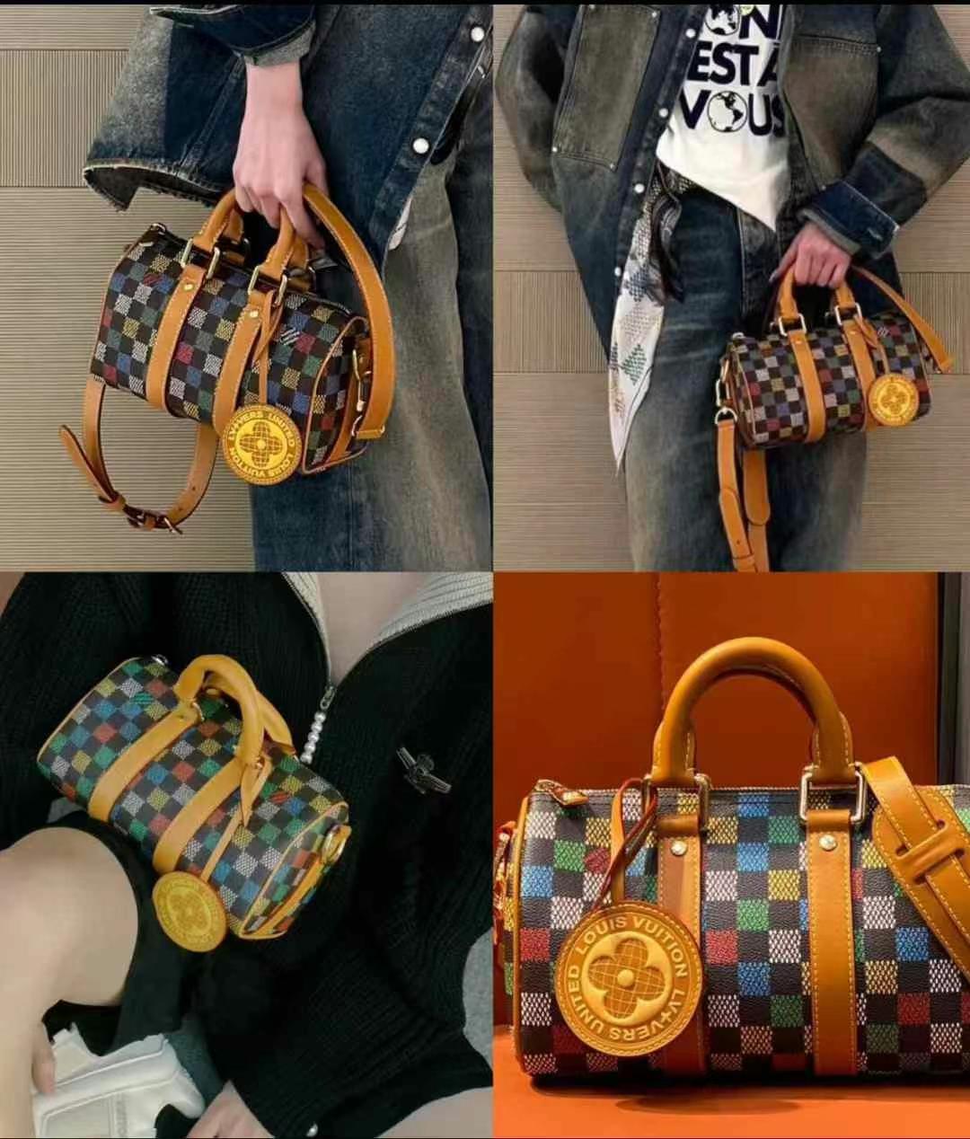 LV ss25 latest style  
Colorful patchwork checkered Keepall 2563440012222337111