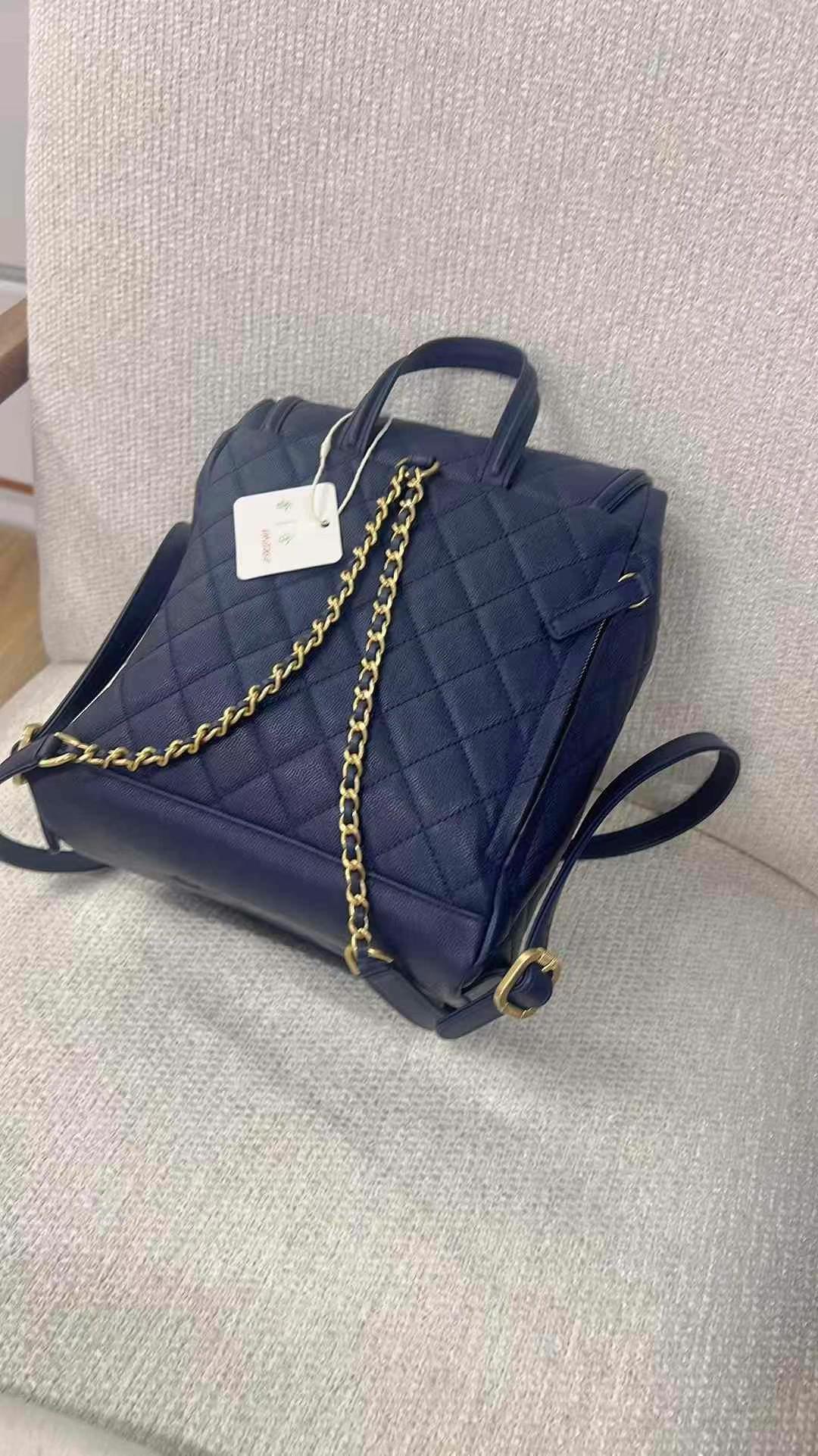 Chanel Blue Calfskin Backpack63439991456641111