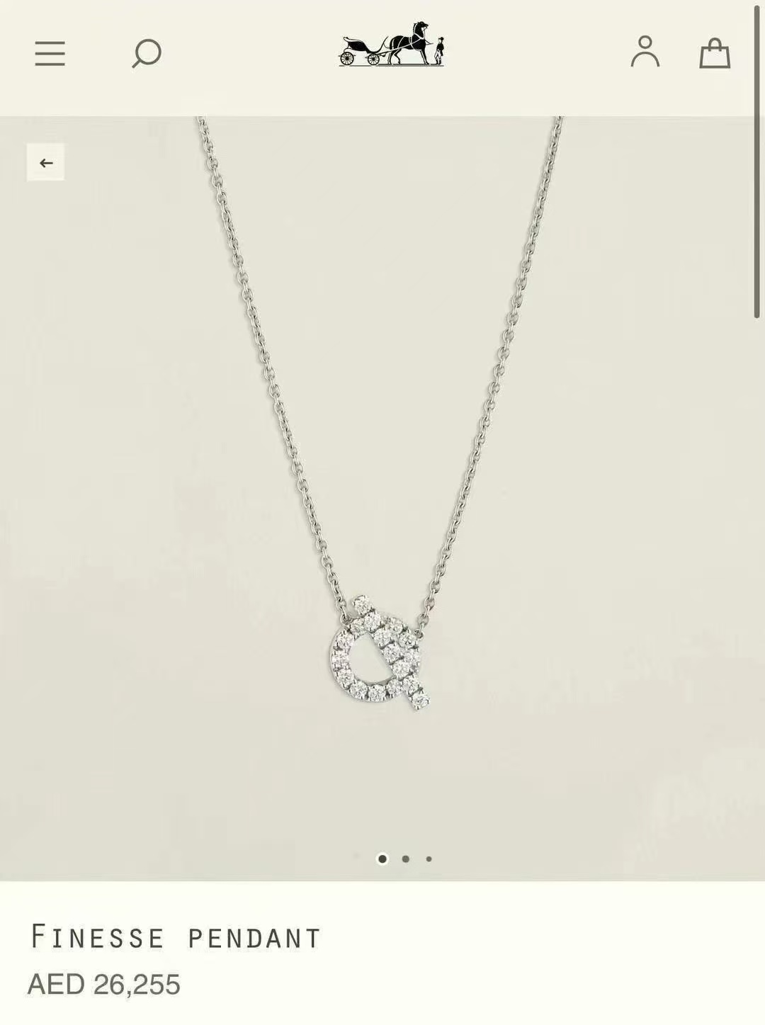 Hermes Full Diamond Small Q Necklace63439957964161114