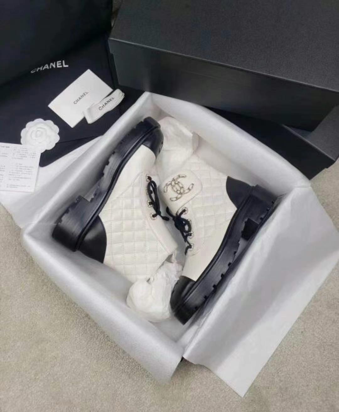 Chanel Women's Martin Boots Size 365 Chanel Women's Martin Boots Size 3663440275058434115