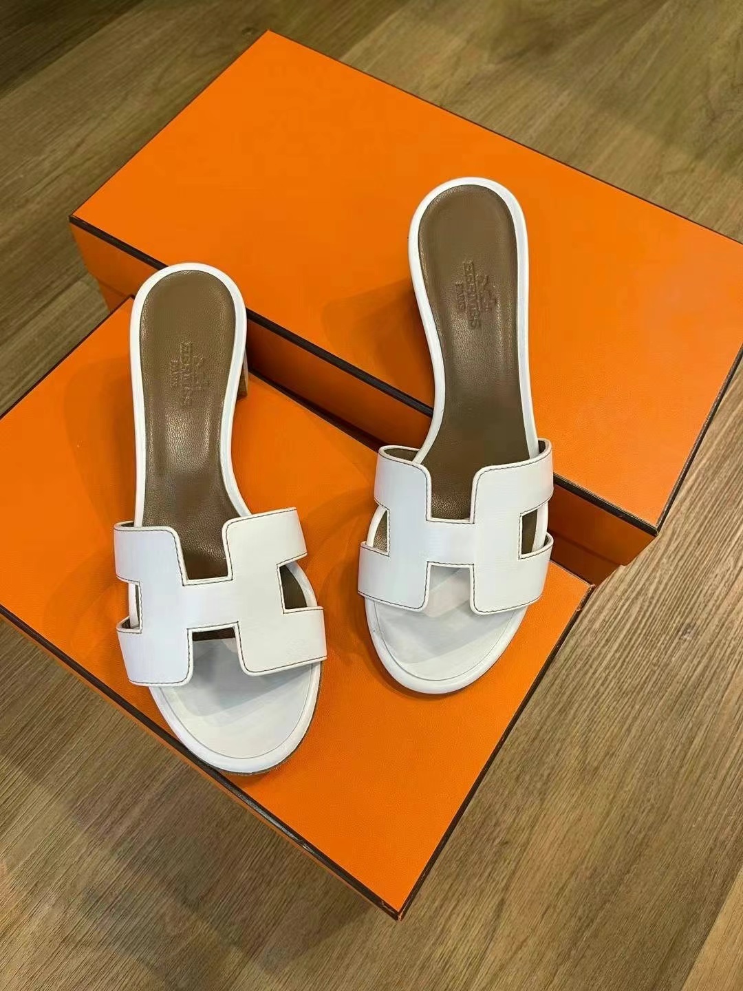 Hermes H High Heel Slippers Size 37.51 Hermes H High Heel Slippers Size 37.563440264880513111