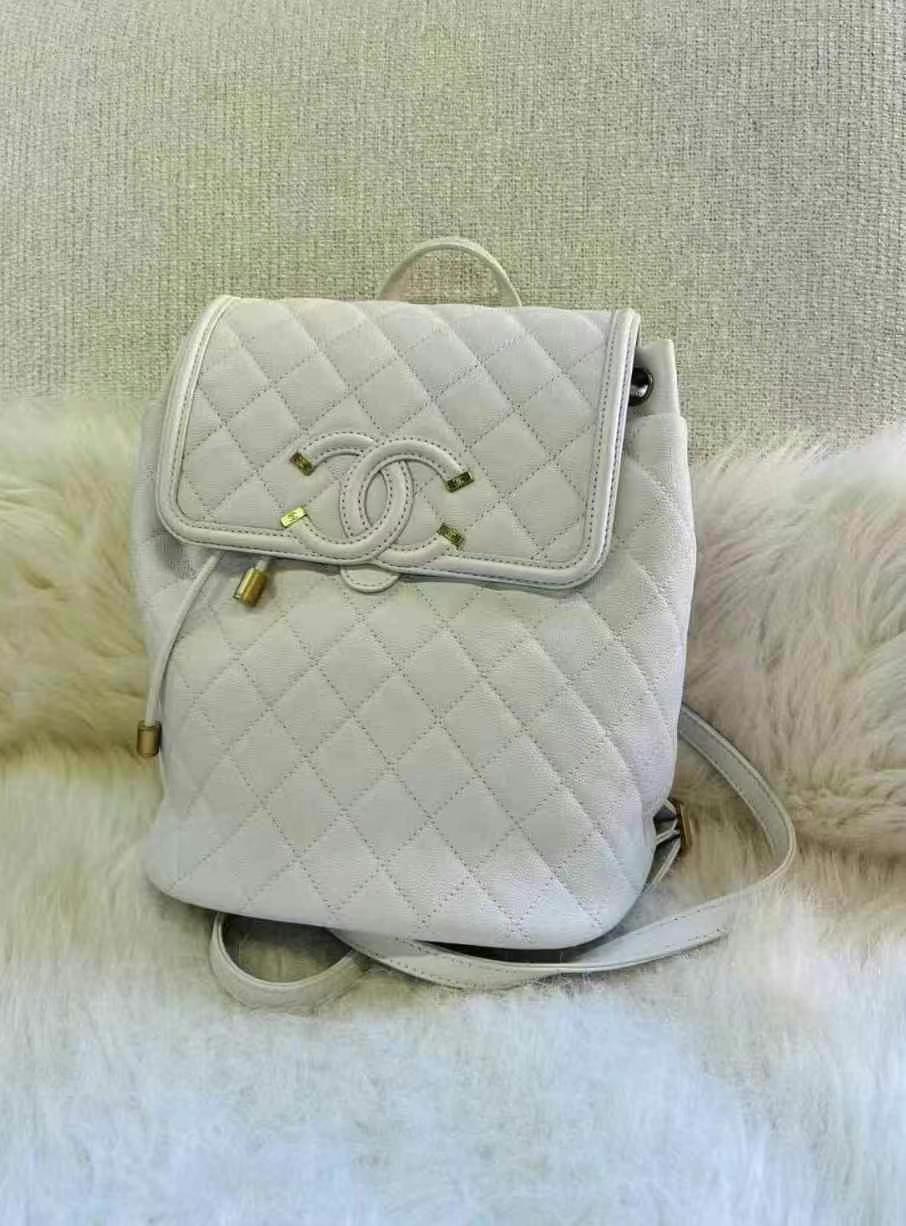 Chanel, leather backpack with textured calfskin24 Chanel, leather backpack with textured calfskin634399916179231124